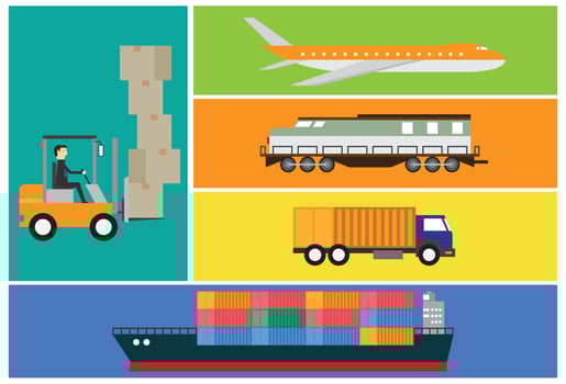 Logistics partnership industrial container cargo freight ship vector
