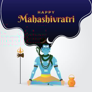 Vector illustration of Happy Mahashivratri, lord shiva, shivratri