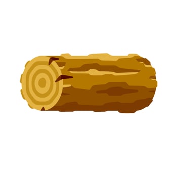 Vector Brown log. Building wood material. Natural element.