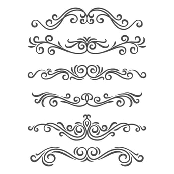 Borders and dividers decorative ornate elements vector