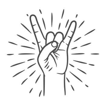 Rock n roll or Heavy metal hand gesture vector