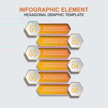 hexagon infographic element vector template