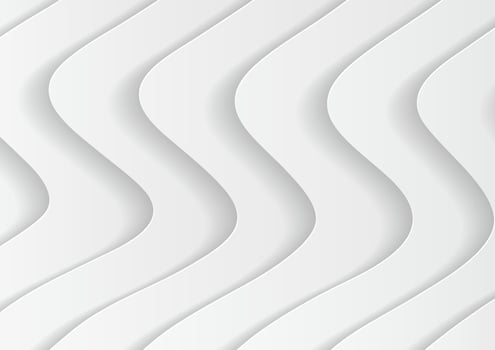 Abstract white wave background with papercut style vector