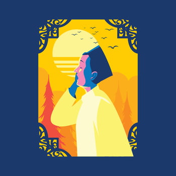 Adzan Maghrib Concept vector