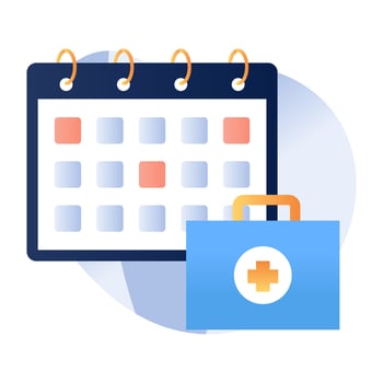 Medical appointment icon in flat design vector