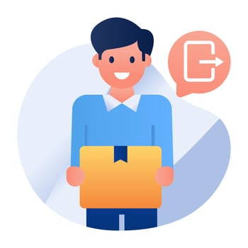 Delivery man icon, editable vector