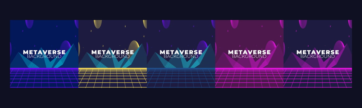 Set of Concept of Future digital technology metaverse vector