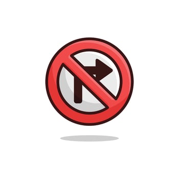 No turn right icon vector