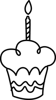 Birthday cake drawing, vector