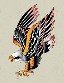 eagle old school tattoo vector