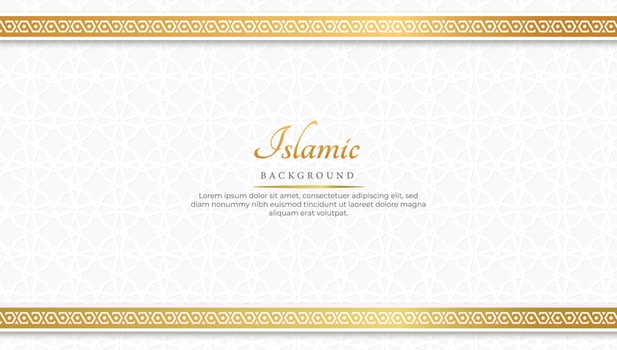 white islamic background with gold list vector