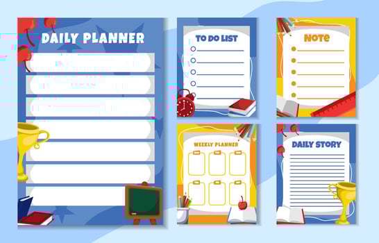 Journal Template with Element School vector