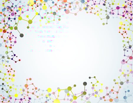 Colourful of molecular on isolated background. vector