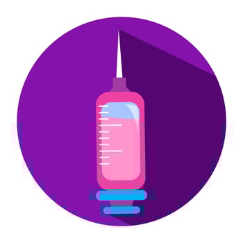 cute inject icon for medicine symbol on purple background vector