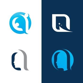 Q letter initial logo vector template design