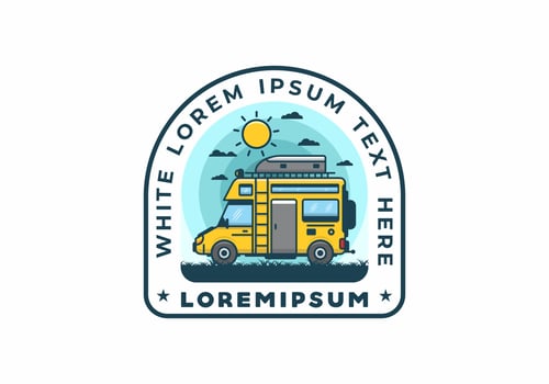 Motorhome with roof box flat illustration vector