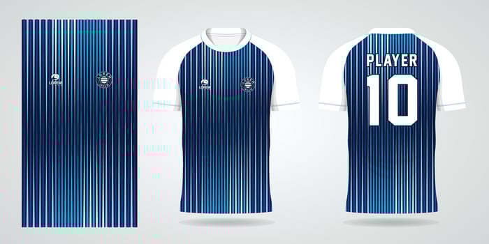 blue sports shirt jersey design template vector