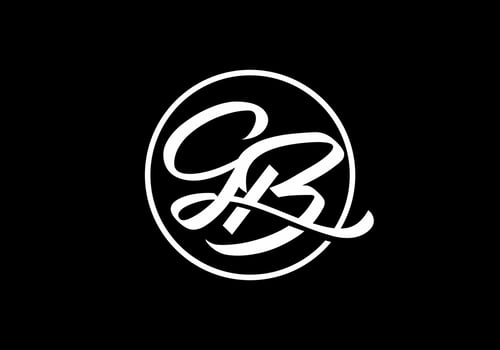 Black white GB initial letter logo vector
