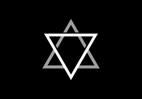 Black white grey of double triangle star vector
