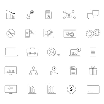 set of business management icon vector