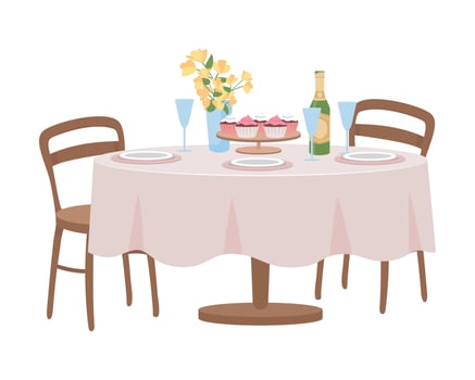 Festive board semi flat color vector object