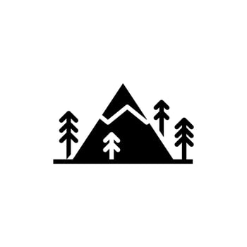 Mountain, Hill, Mount, Peak Solid Icon Vector Illustration Logo Template. Suitable For Many Purposes.