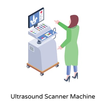 An ultrasound scanner machine isometric vector download