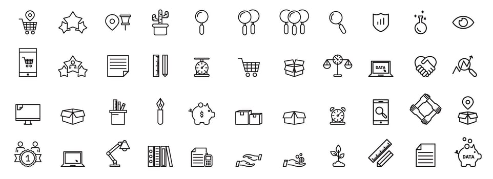 Business Office Workplace Vector Line Icons