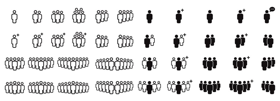 People Icons Line work group Team Vector