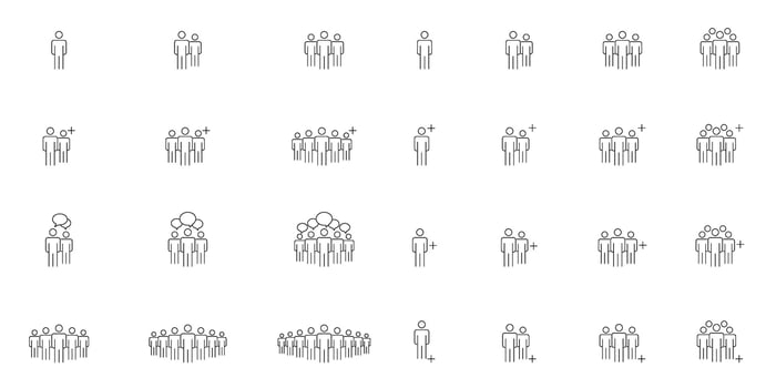 People Icons Line Work Group Team Vector Illustration