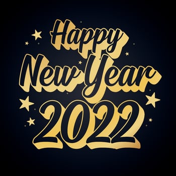 Happy 2022 new year template sparkling text Vector