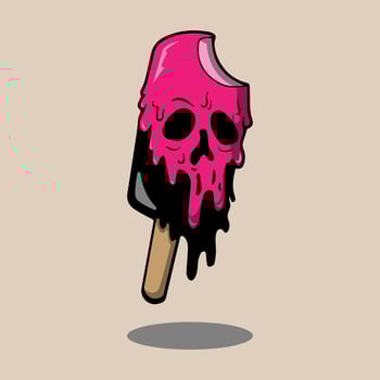 tattoo and tshirt design ice cream skull melted premium vector