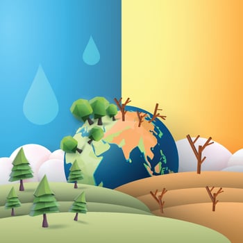 world water day concept paper art ecological environment planet green and city vector