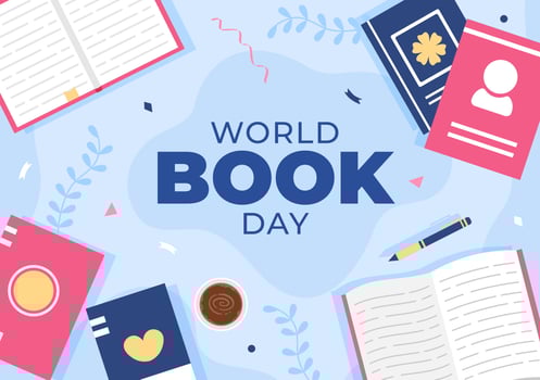 World Book Day Flat Cartoon Background Illustration. Stack of Books to Reading, Increase Insight and Knowledge Suitable for Wallpaper or Poster vector