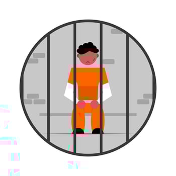 Illustration of a man in prison vector
