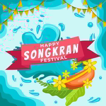 Songkran Festival Background Concept vector