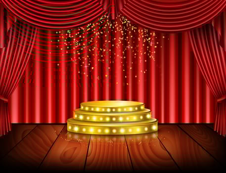 Spotlight of shining on stage background vector
