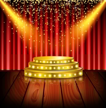 Spotlight of shining on stage background.vector vector