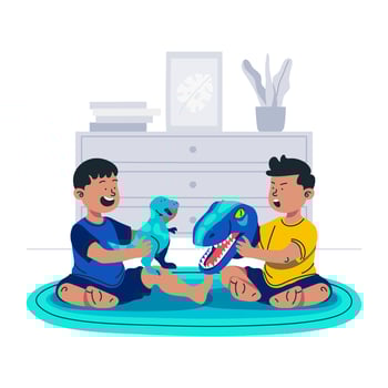 Kids Playing Together vector