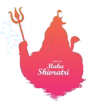 Maha shivratri for lord shiva silhouette card background vector