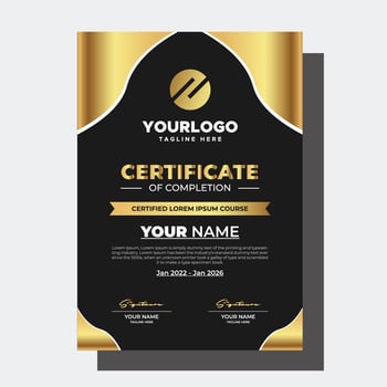 Golden Black Creative Certificate vector