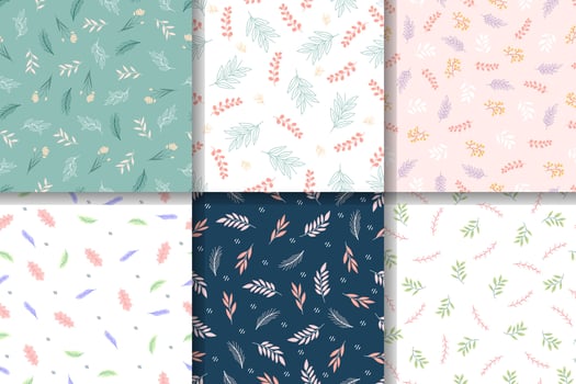 Beautiful minimalist botanical floral seamless pattern vector