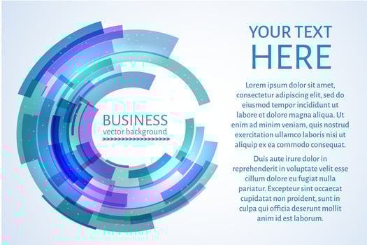 Blue, mint  and purple circle business background. Technology concept. Easy to edit design template. Vector illustration.
