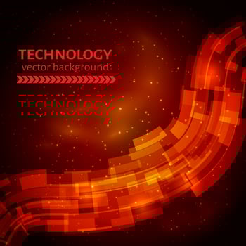 Red technology abstract background. Cosmic vector illustration. Easy to edit design template for your projects.