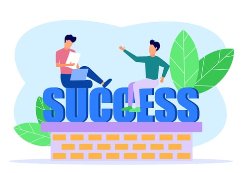 Illustration vector graphic cartoon character of success