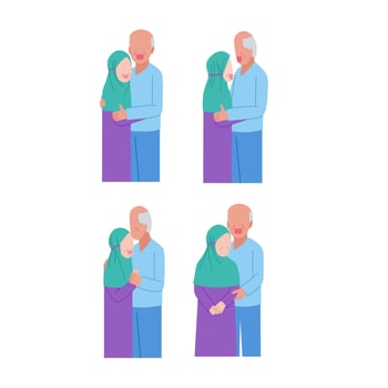 Old couple faceless character vector