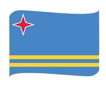 Aruba Flag National North America Emblem Ribbon Icon Vector Illustration Abstract Design Element