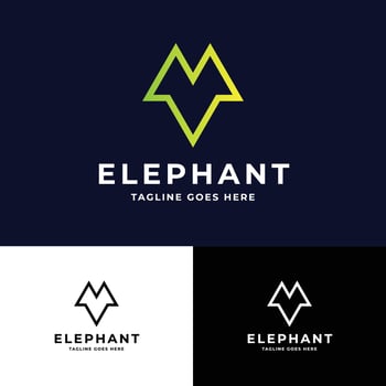 Elephant Minimalist Logo vector
