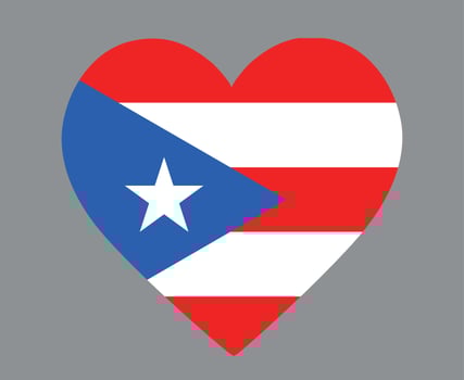Puerto Rico Flag National North America Emblem Heart Icon Vector Illustration Abstract Design Element