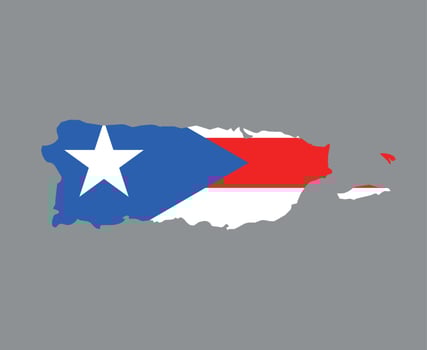 Puerto Rico Flag National North America Emblem Map Icon Vector Illustration Abstract Design Element